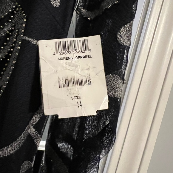 JS Collections embroidered sequin tulle maxi dress size 14 new with tags - Picture 6 of 6